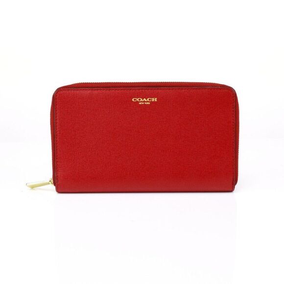 Coach Travel Large Saffiano Leather Wallet Organizer in Red - Picture 2 of 7